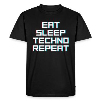 manger du sommeil techno répéter - T-shirt Premium bio Homme - noir - Devant - Nico (187cm)