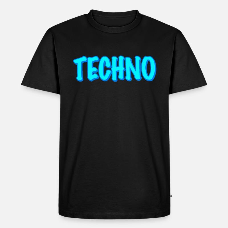 Techno - Männer Premium Bio T-Shirt - Schwarz
