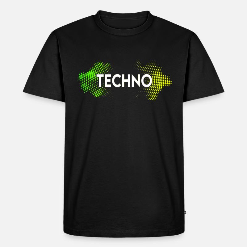 Techno - Männer Premium Bio T-Shirt - Schwarz