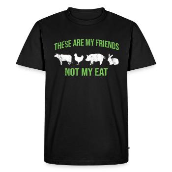 Dicton végétarien végétalien - T-shirt Premium bio Homme - noir - Devant - Nico (187cm)