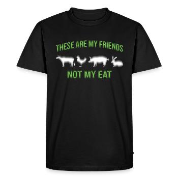 Dicton végétarien végétalien - T-shirt Premium bio Homme - noir - Devant - Nico (187cm)