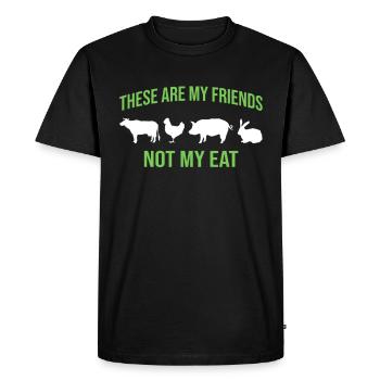 Dicton végétarien végétalien - T-shirt Premium bio Homme - noir - Devant - Nico (187cm)
