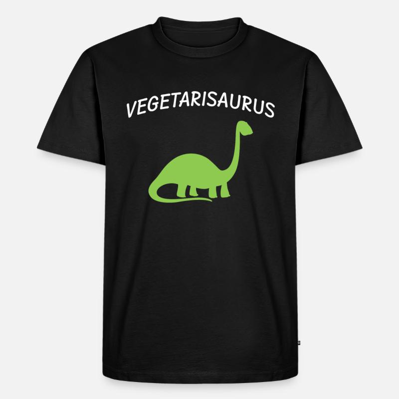 Vegetarier Dinosaurier - Männer Premium Bio T-Shirt - Schwarz