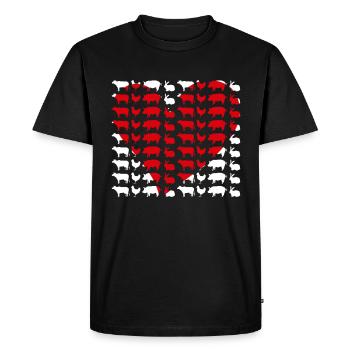 Cœur Animal Amour - T-shirt Premium bio Homme - noir - Devant - Nico (187cm)