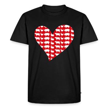Cœur Animal Amour - T-shirt Premium bio Homme - noir - Devant - Nico (187cm)