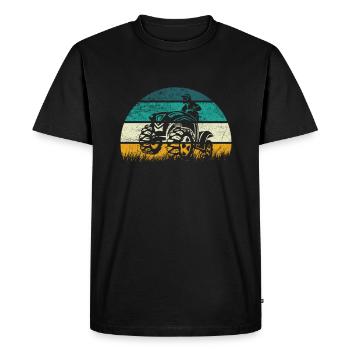 Quad Retro ATV Vintage Offroad - T-shirt Premium bio Homme - noir - Devant - Nico (187cm)