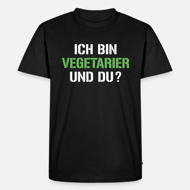 Vegetarier Spruch - Männer Premium Bio T-Shirt - Schwarz