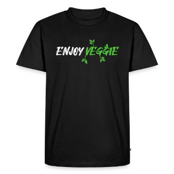 enjoy veggie - Men's Premium Organic T-Shirt - black - Front - Nico (187cm)