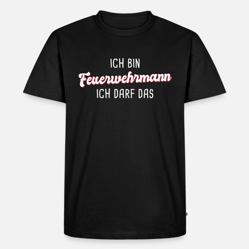 Feuerwehrmann - Männer Premium Bio T-Shirt - Schwarz