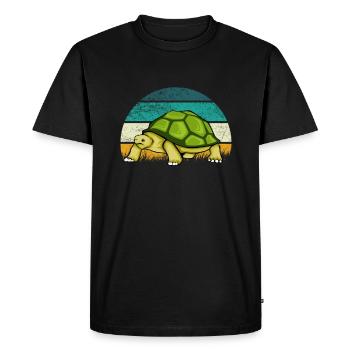 Turtle Retro Vintage - Men's Premium Organic T-Shirt - black - Front - Nico (187cm)