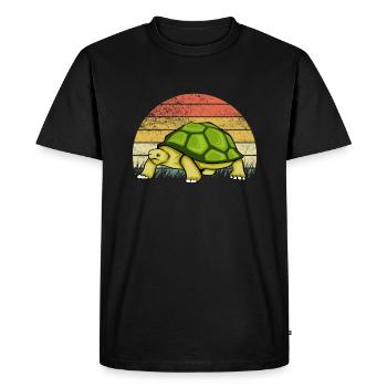 Turtle Retro Turtles Vintage Cartoon - Men's Premium Organic T-Shirt - black - Front - Nico (187cm)