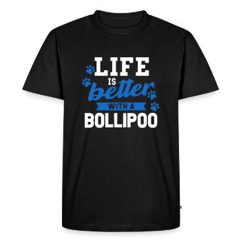Bollipoo - T-shirt Premium bio Homme - noir - Devant - Nico (187cm)