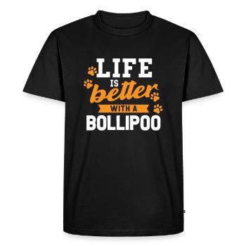 Bollipoo Chiens Race de Chien Cadeau Dire Chien - T-shirt Premium bio Homme - noir - Devant - Nico (187cm)
