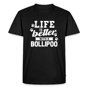 Bollipoo - T-shirt Premium bio Homme - noir - Devant - Nico (187cm)