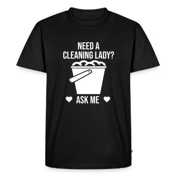 Nettoyeur Femme de ménage Nettoyeur Aide domestique - T-shirt Premium bio Homme - noir - Devant - Nico (187cm)