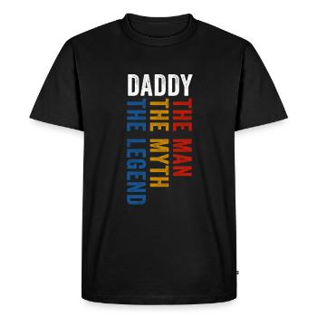 Papa L’homme du mythe la légende Père - T-shirt Premium bio Homme - noir - Devant - Nico (187cm)