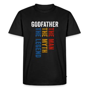 Parrain Homme du Mythe la Légende Parrain Oncle - T-shirt Premium bio Homme - noir - Devant - Nico (187cm)