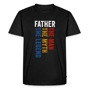 Papa L’homme du mythe la légende Père - T-shirt Premium bio Homme - noir - Devant - Nico (187cm)