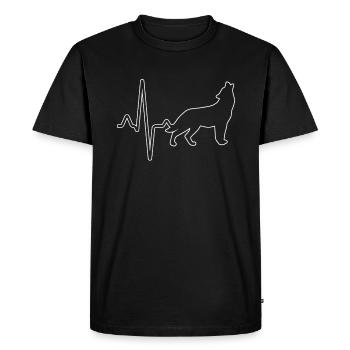 Wolf Heartbeat - Men's Premium Organic T-Shirt - black - Front - Nico (187cm)