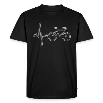 Battement de cœur de vélo - T-shirt Premium bio Homme - noir - Devant - Nico (187cm)