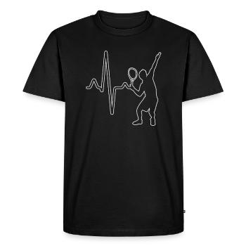 Tennis Heartbeat - T-shirt Premium bio Homme - noir - Devant - Nico (187cm)