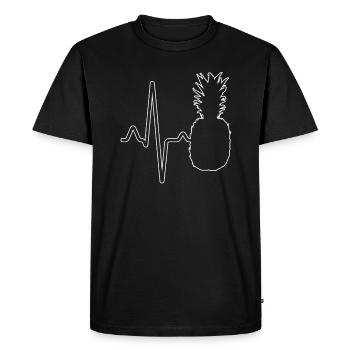 Pineapple heartbeat - Men's Premium Organic T-Shirt - black - Front - Nico (187cm)
