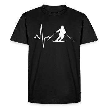 Ski hjerteslag - Herre Premium økologisk T-shirt - sort - Foran - Nico (187cm)