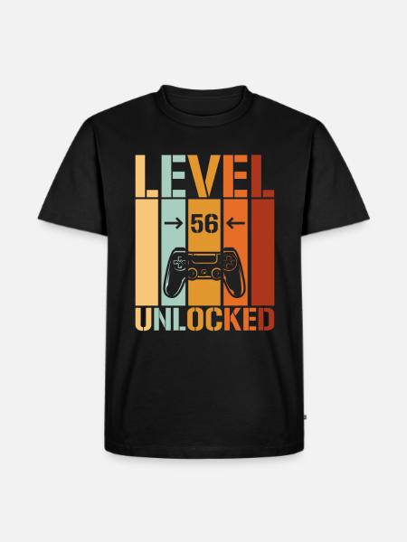 56th Birthday Level 56 unlocked - Men's Premium Organic T-Shirt - black
