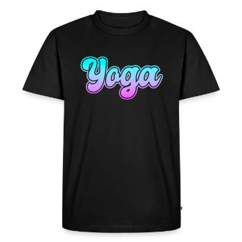 Yoga - Men's Premium Organic T-Shirt - black - Front - Nico (187cm)