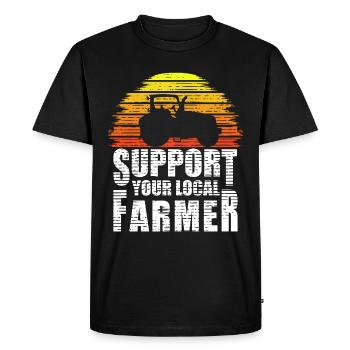 Support Farmer Protests Agrar Europe Demonstration - Men's Premium Organic T-Shirt - black - Front - Nico (187cm)