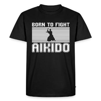 Aïkido - T-shirt Premium bio Homme - noir - Devant - Nico (187cm)