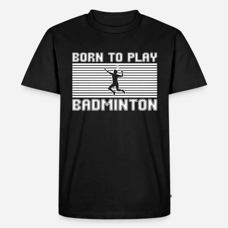 badminton - Männer Premium Bio T-Shirt - Schwarz