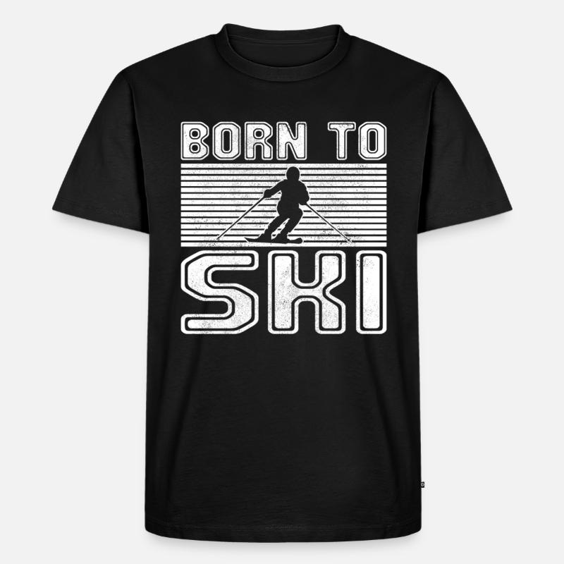Ski - Männer Premium Bio T-Shirt - Schwarz