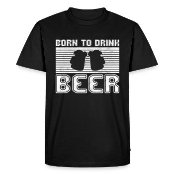 Boire de la bière - T-shirt Premium bio Homme - noir - Devant - Nico (187cm)