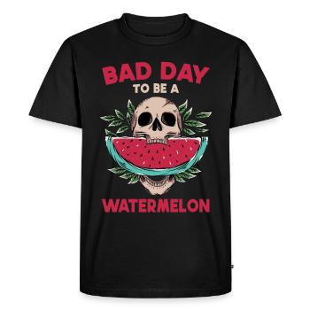 Bad Day To Be A Watermelon - Men's Premium Organic T-Shirt - black - Front - Nico (187cm)