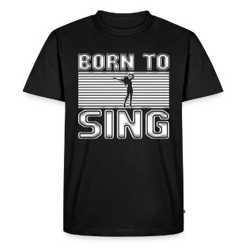 Chanter - T-shirt Premium bio Homme - noir - Devant - Nico (187cm)