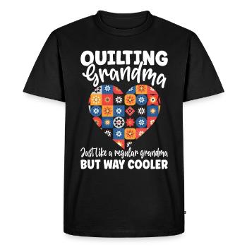 Funny Quilting Grandma Way Cooler - Men's Premium Organic T-Shirt - black - Front - Nico (187cm)