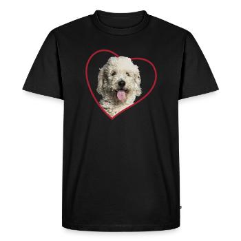 Labradoodle Heart Dog Portrait - Men's Premium Organic T-Shirt - black - Front - Nico (187cm)
