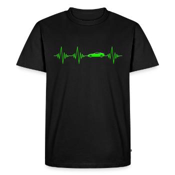 Auto Herzschlag - Männer Premium Bio T-Shirt - Schwarz - Vorne - Nico (187cm)