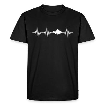 Fish Heartbeat - Men's Premium Organic T-Shirt - black - Front - Nico (187cm)