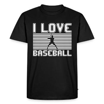 I love baseball - Men's Premium Organic T-Shirt - black - Front - Nico (187cm)