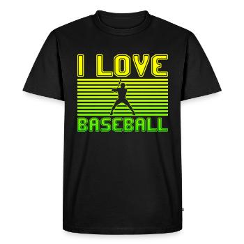 I love baseball - Men's Premium Organic T-Shirt - black - Front - Nico (187cm)