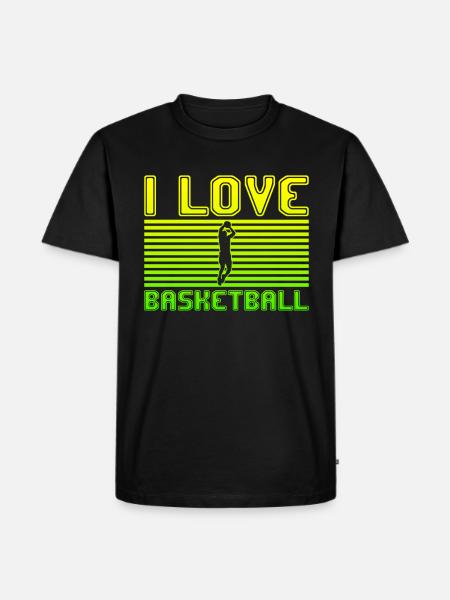 I love basketball - Men's Premium Organic T-Shirt - black