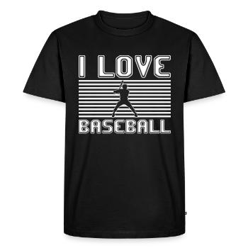 I love baseball - Men's Premium Organic T-Shirt - black - Front - Nico (187cm)