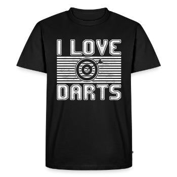 J’adore les fléchettes - T-shirt Premium bio Homme - noir - Devant - Nico (187cm)