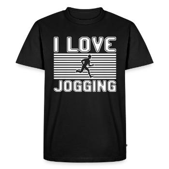 J’adore faire du jogging - T-shirt Premium bio Homme - noir - Devant - Nico (187cm)