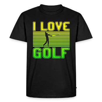 I love golf - Men's Premium Organic T-Shirt - black - Front - Nico (187cm)