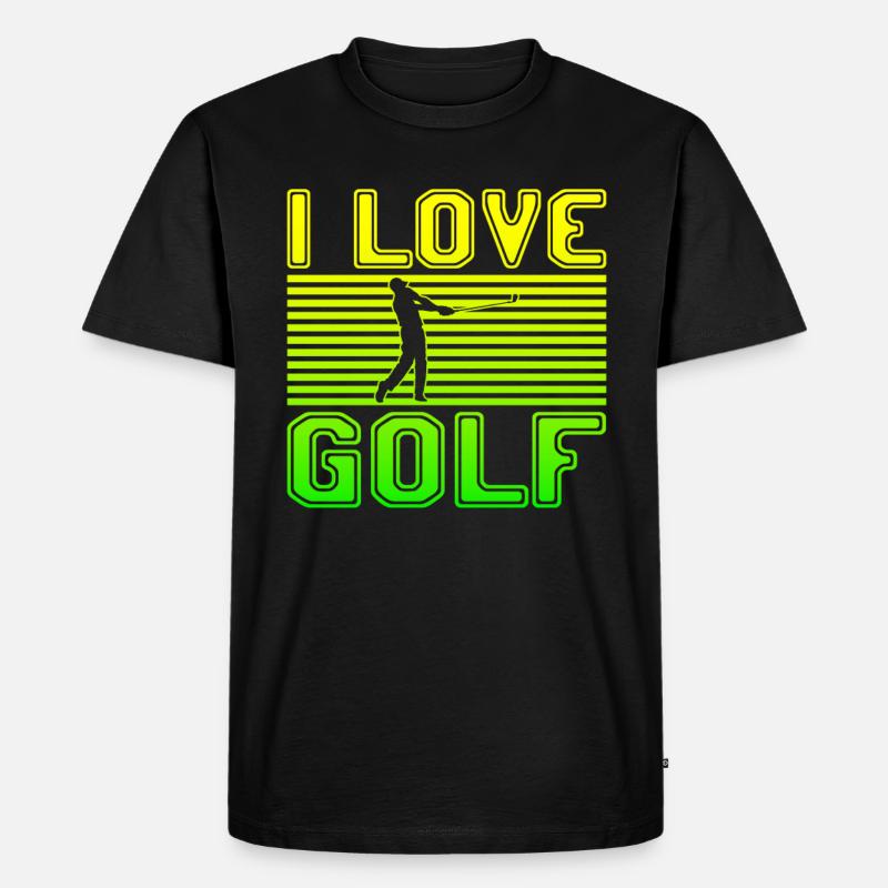 I love golf - Männer Premium Bio T-Shirt - Schwarz