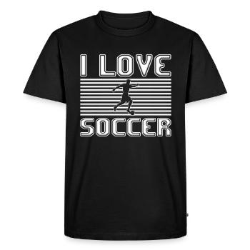 J’adore le football - T-shirt Premium bio Homme - noir - Devant - Nico (187cm)