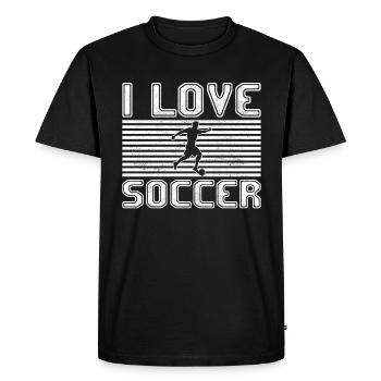 J’adore le football - T-shirt Premium bio Homme - noir - Devant - Nico (187cm)